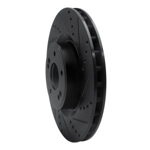 Hyundai Genesis Coupe Brake Rotor (1) - Front Right - R1 Concepts - Drilled & Slotted - Black - `10-`16